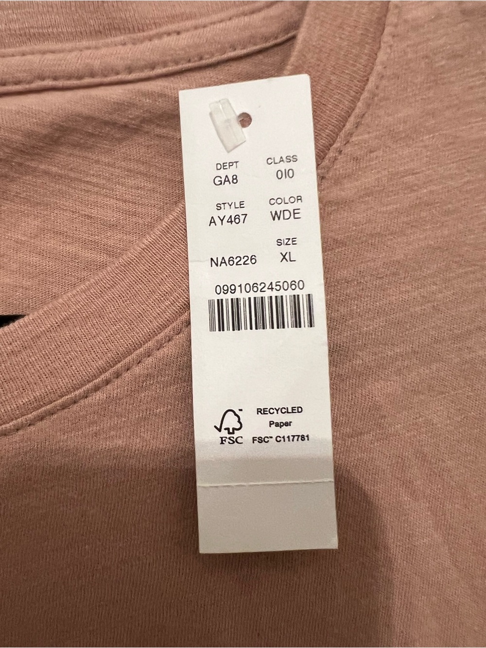 J Crew Women's Crewneck Tee in Dusty Rose - Size XL runs slightly small